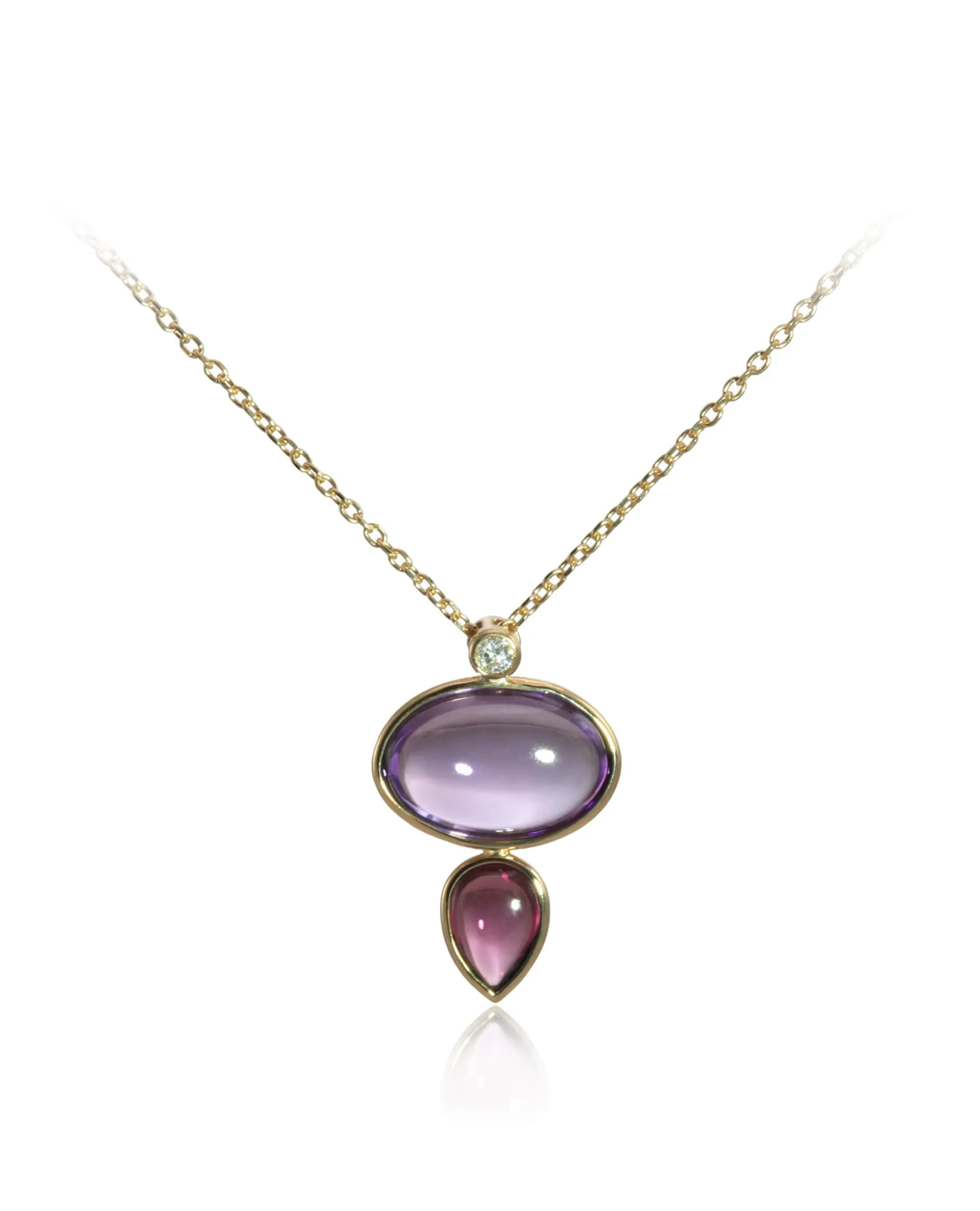 Olivia B. 14K Yellow Gold Amethyst & Rhodolite Necklace