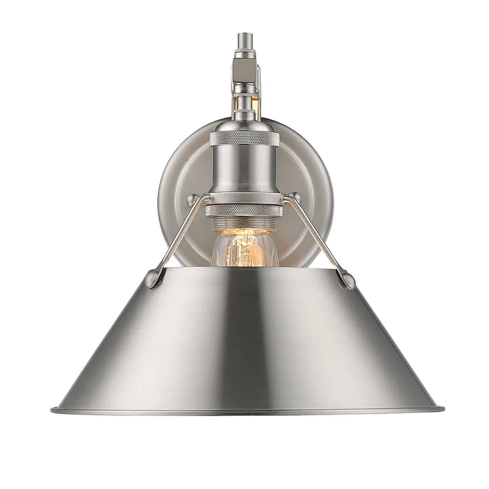 Orwell 1-Light Wall Sconce in Pewter with Pewter Shade