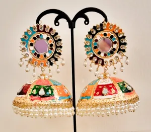 Oversized Multi Color Jhumkas.