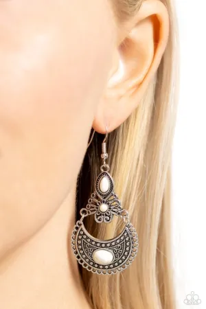 Paparazzi Earring ~ Sahara Samba - White