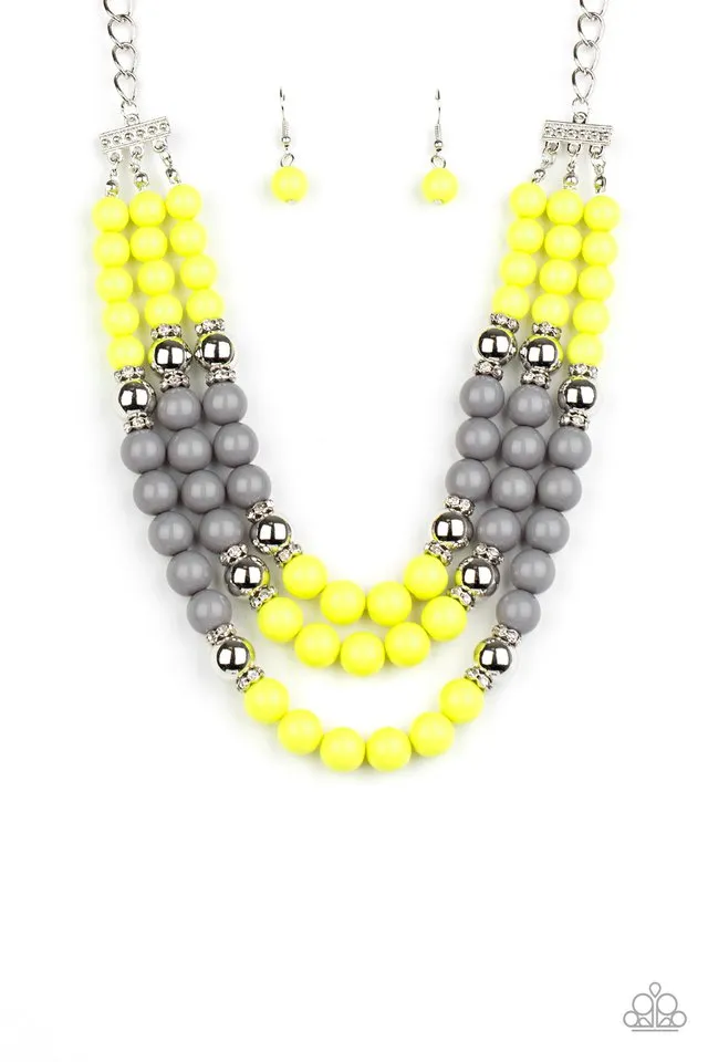 Paparazzi Necklace ~ BEAD Your Own Drum - Yellow