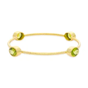 Peridot Hammered Vermeil Bangle