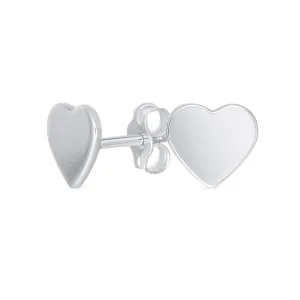 Personalized A-Z Initial Heart Stud Earrings, Sterling Silver, Customizable Gift