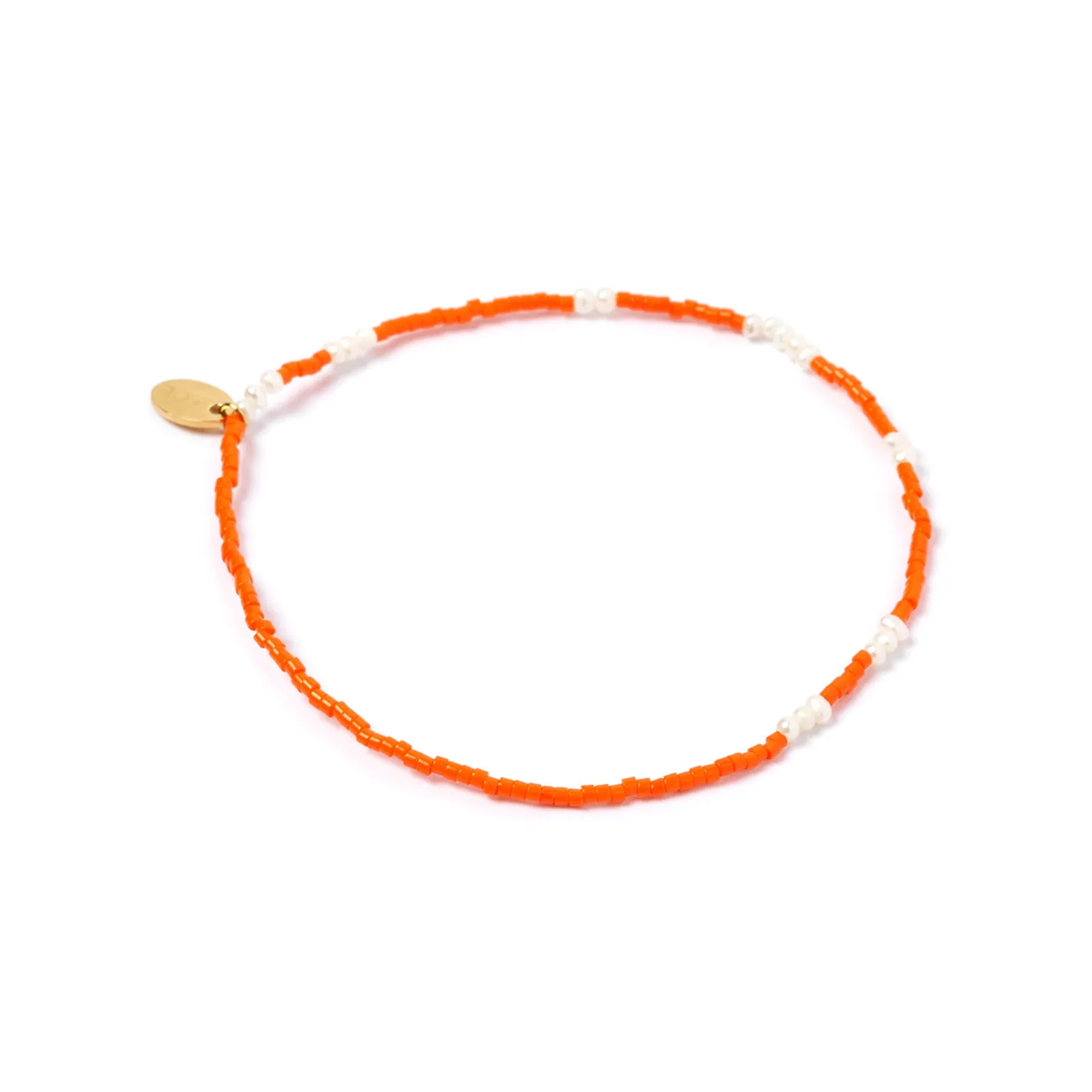 Poppy Anklet Stack - Orange