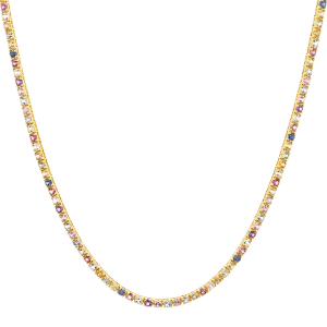 Rainbow Gemstone Tennis Necklace