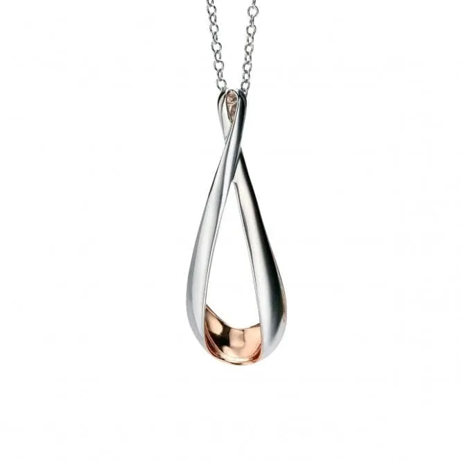 Rose Gold Plated Folded Detail Pendant P4323