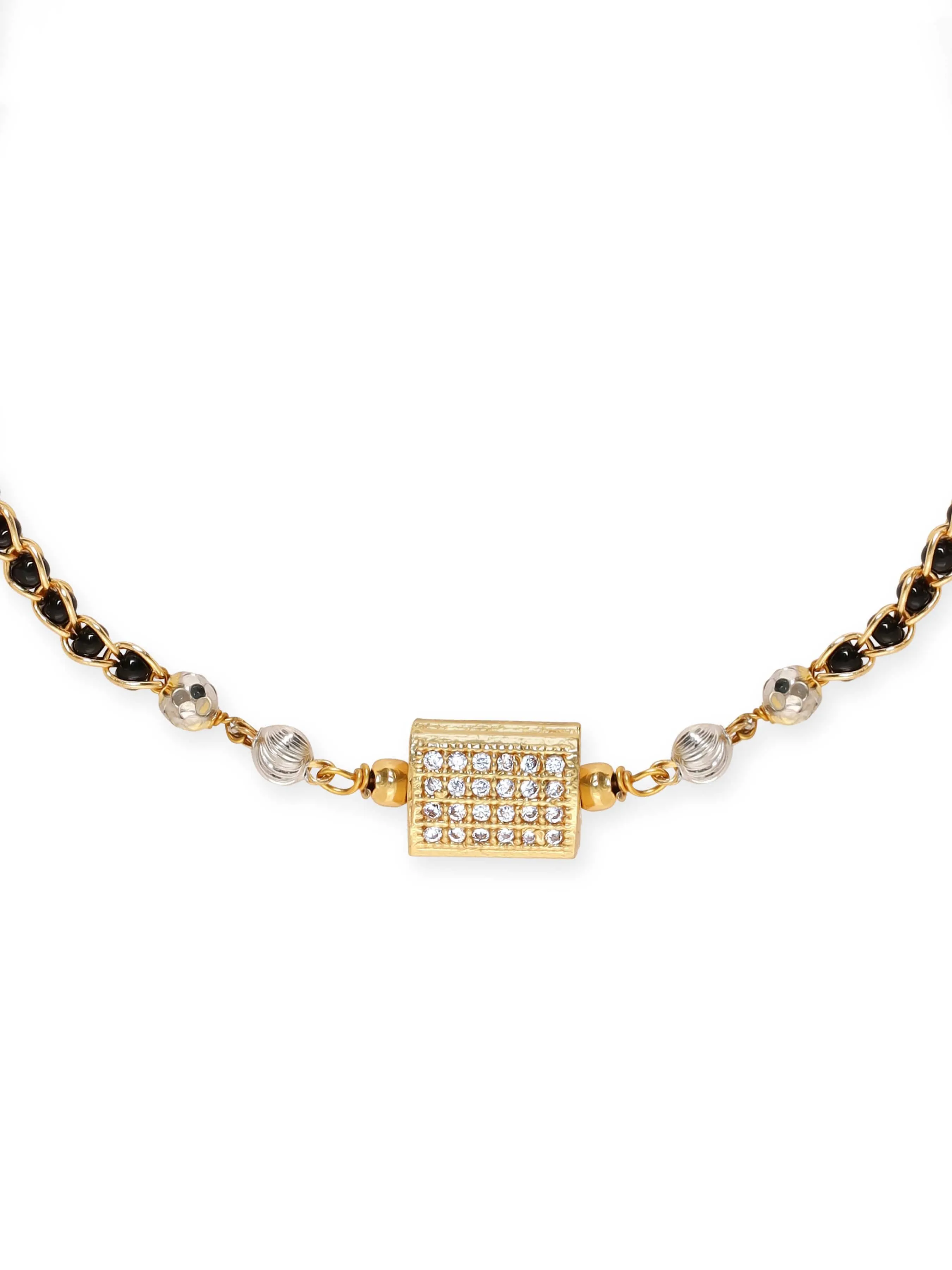 Rubans Timeless 22k Gold Plated Mangalsutra Bracelet