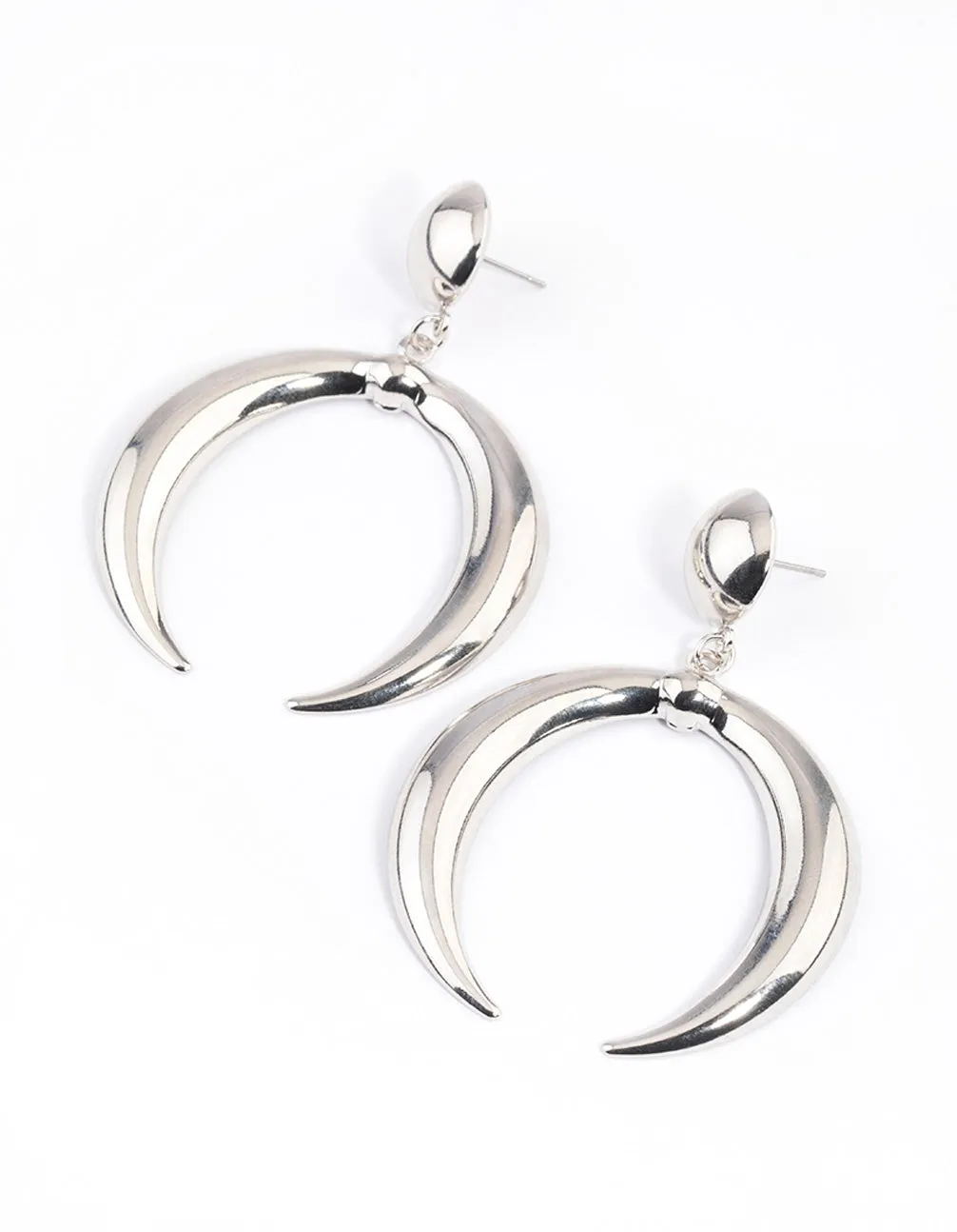 Silver Bull Bar Drop Earrings