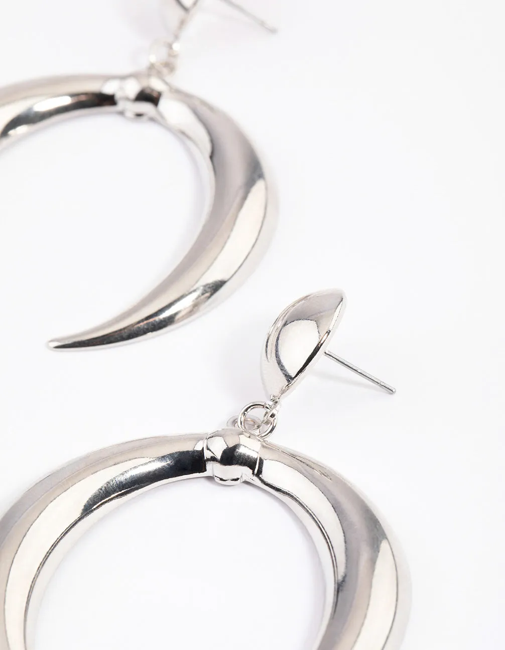 Silver Bull Bar Drop Earrings