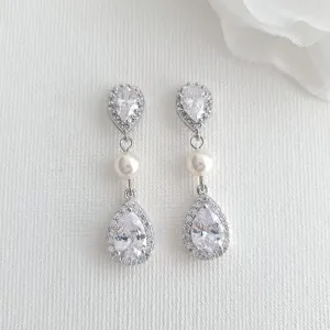 Teardrop Bridal Earrings-Emma