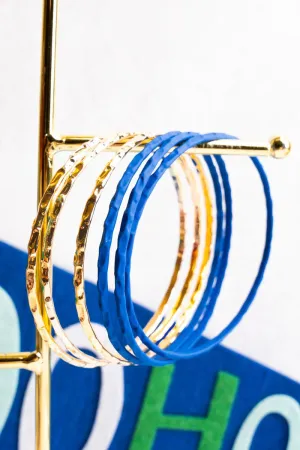 Tegan Twisted Blue and Goldtone Bracelet Set