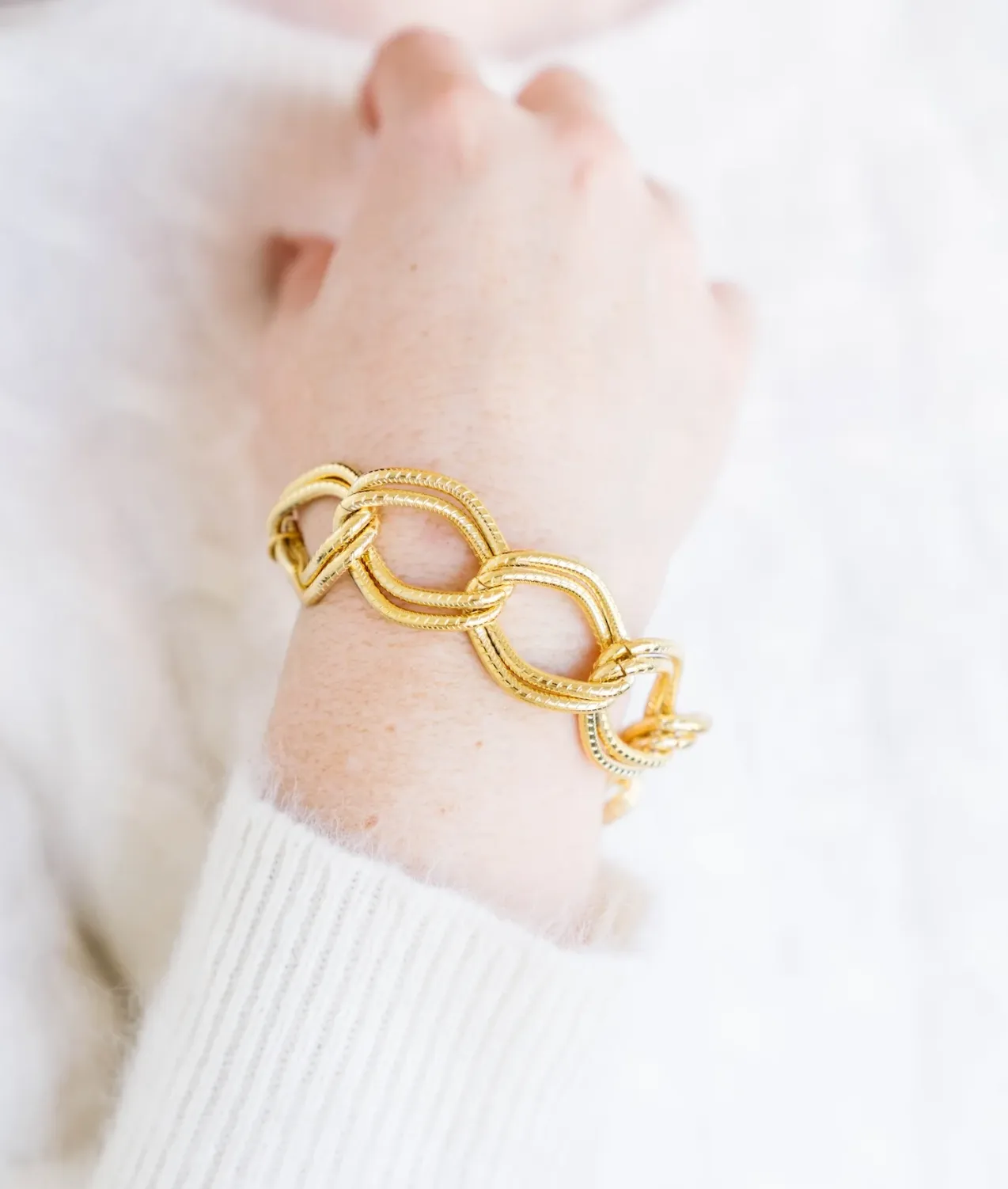 Textured Double Link Bracelet