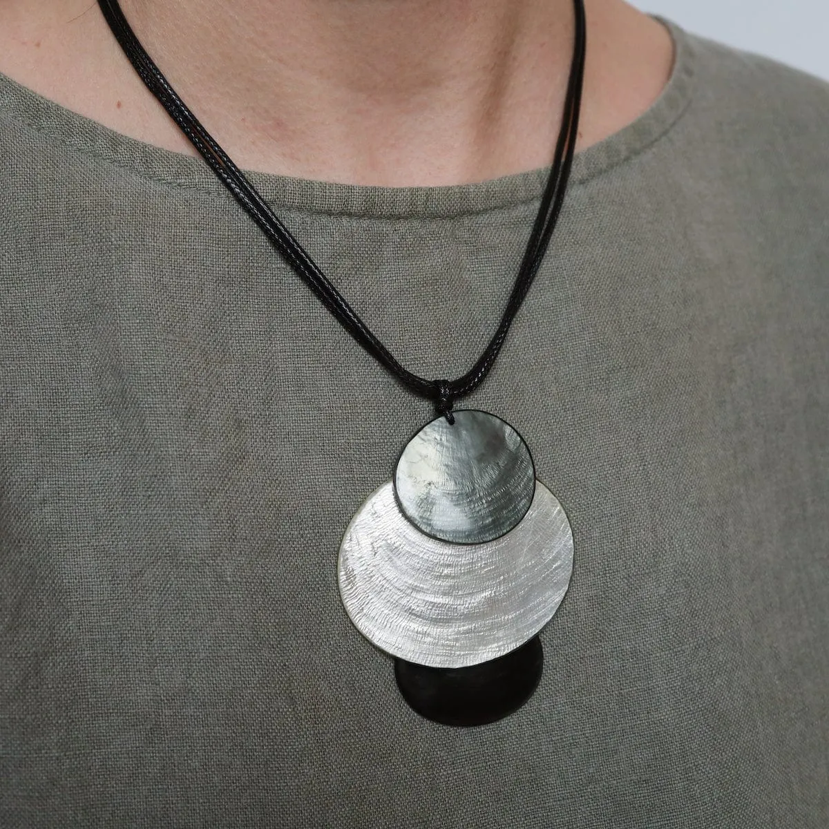 Three Piece Grey Combo Pendant Necklace