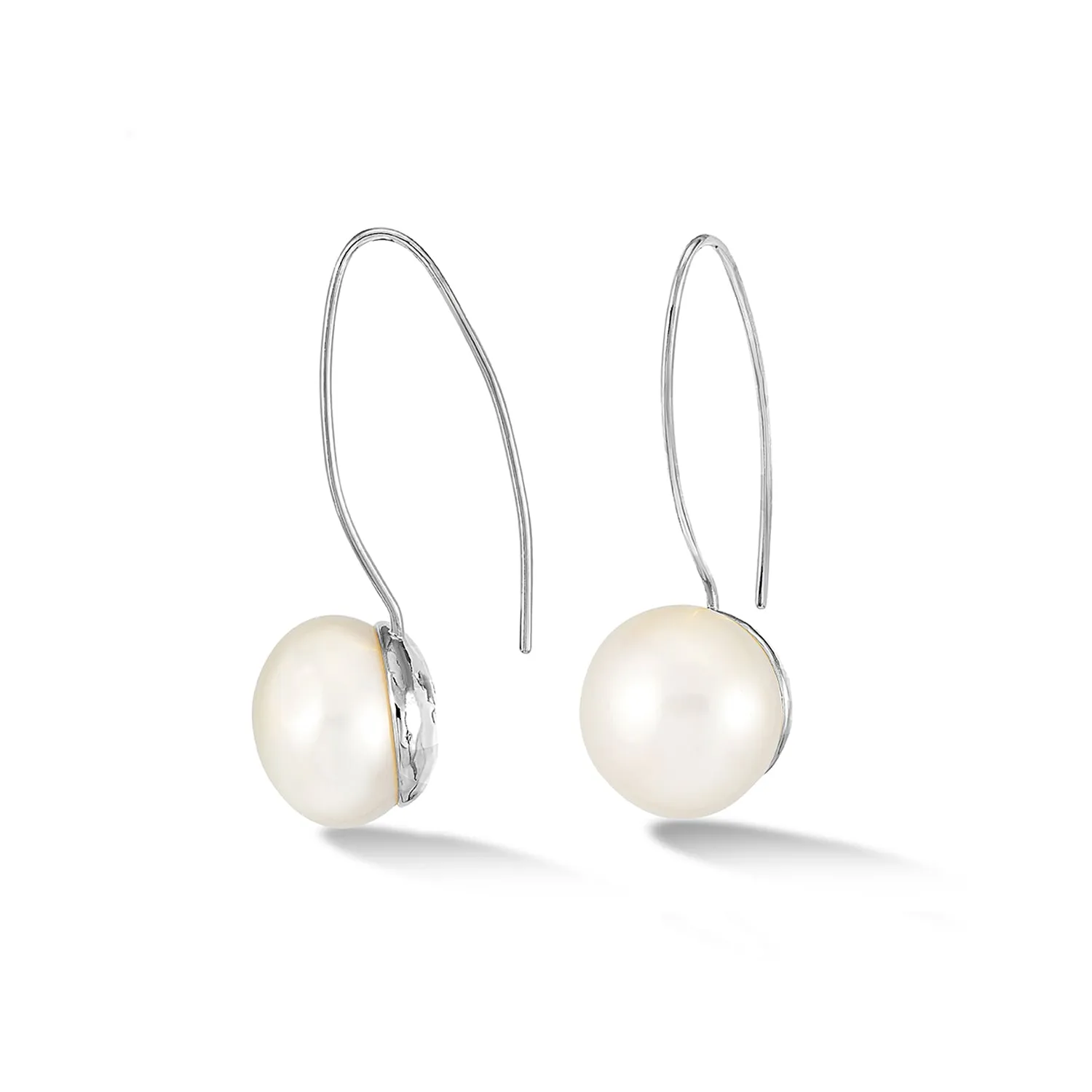 Timeless 14mm Long White Pearl Earrings