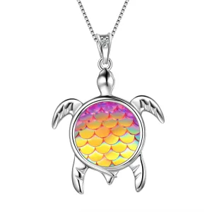 Tokyo Mart Turtle Pendant Charm Necklace Gradient Yellow Women Girls Jewelry Birthday Gift