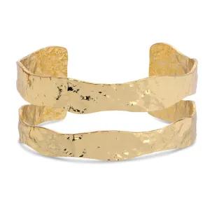 Wide Textured Adjustable Cuff with Center Cutout